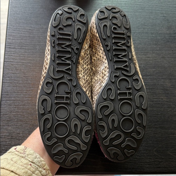 Jimmy Choo Snakeskin Pink and Cream Loafers size 36 - Picture 5 of 11